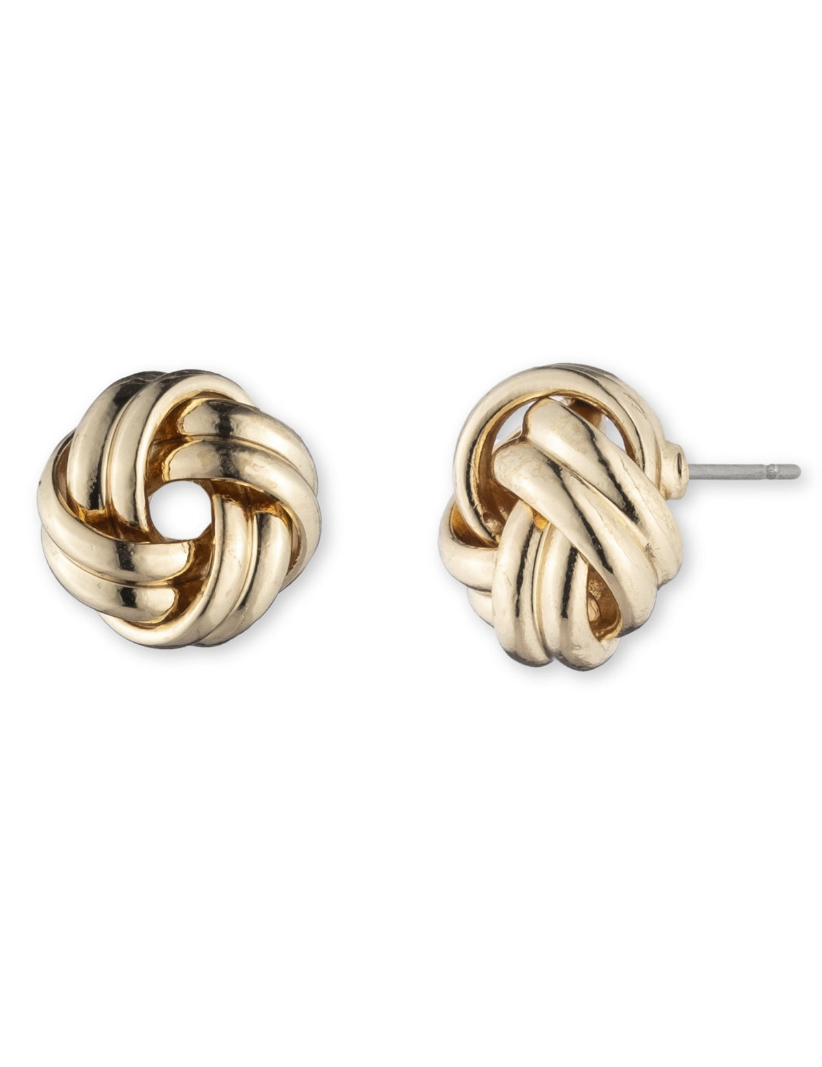 Anne Klein Gold Tone Gold Knot Stud Earrings