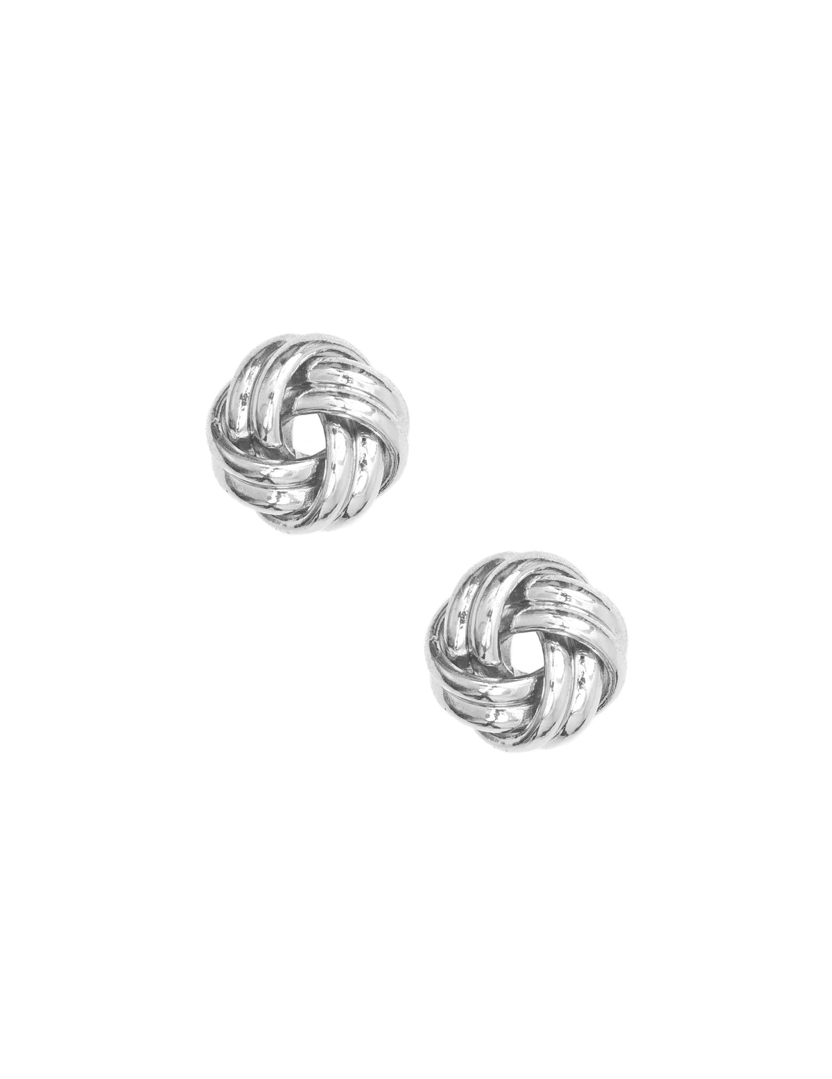 Anne Klein Silver Tone Silver Knot Stud Earrings