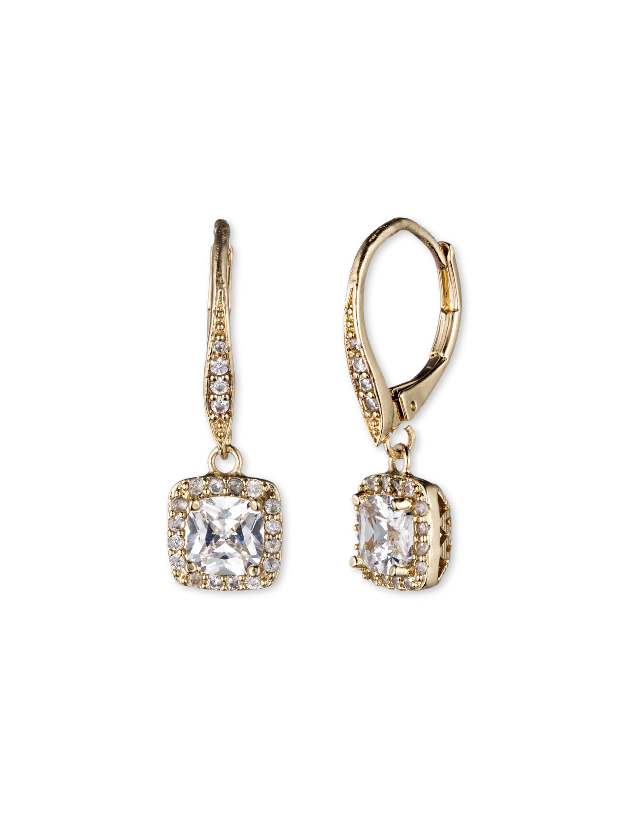 Drop Klein CZ Drop Earrings in Gold Tone | Anne Klein