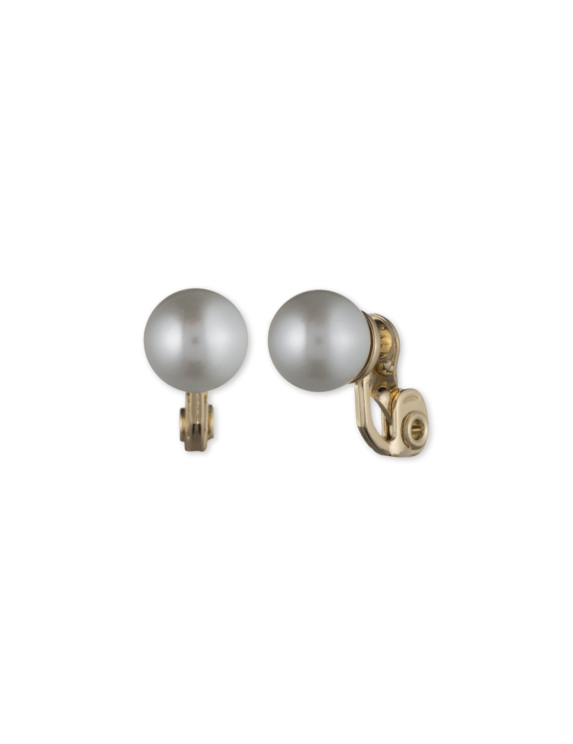 Anne Klein Gold Tone 10MM Pearl Stud Clip On Earrings