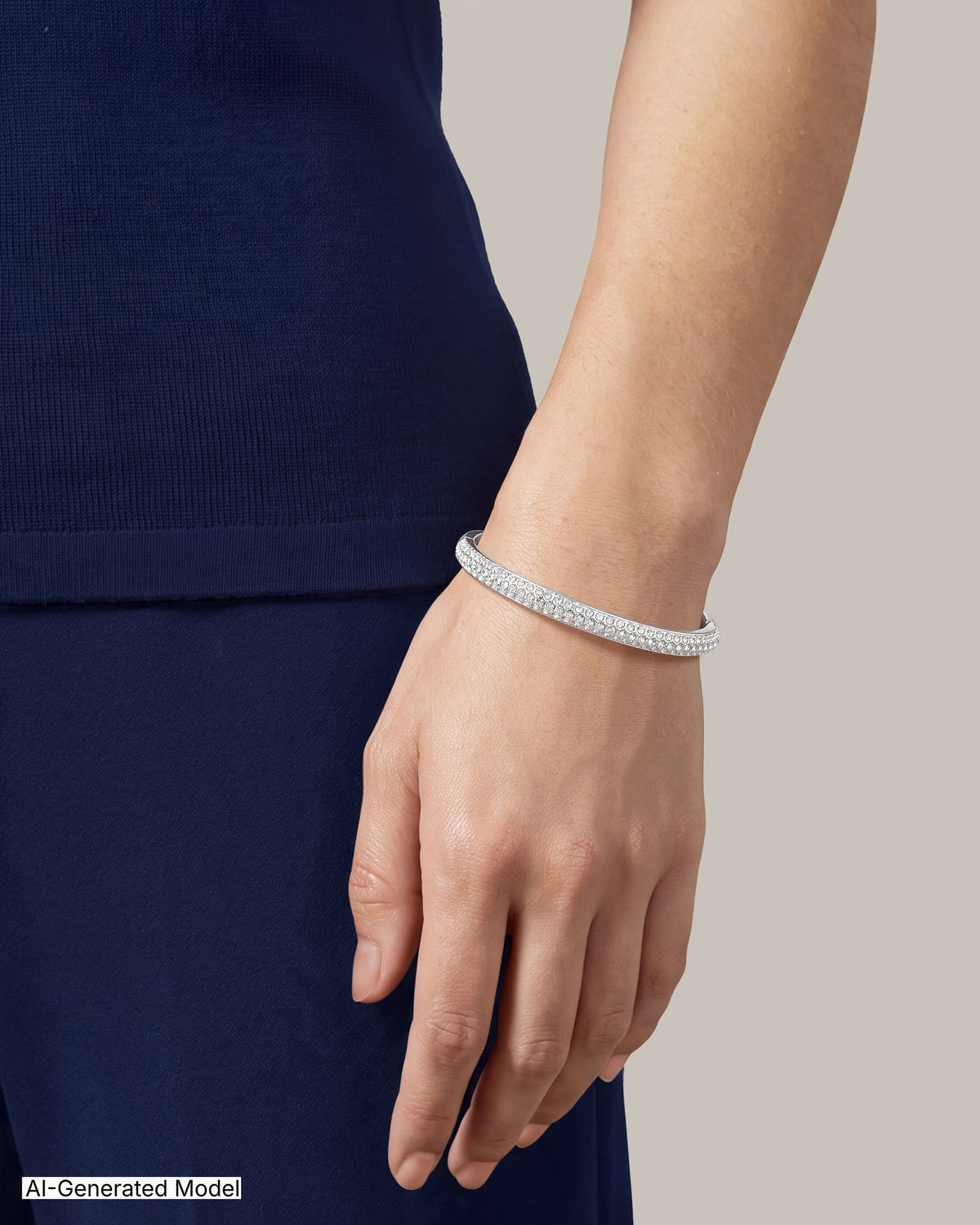 [SKU:60399684-G03] Crystal Pave Bangle Bracelet