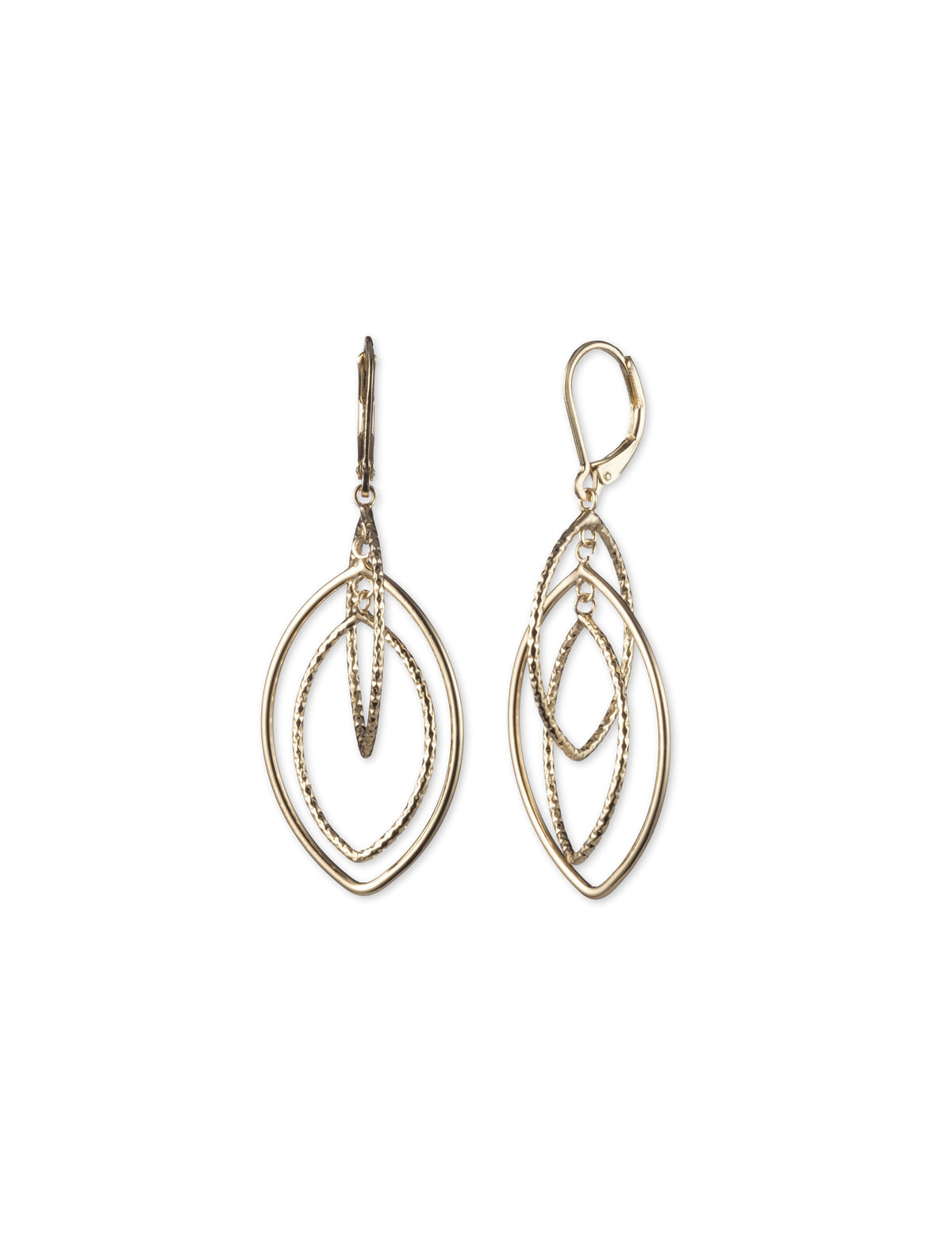 Anne Klein Gold Tone Diamond Texture Orbital Earrings