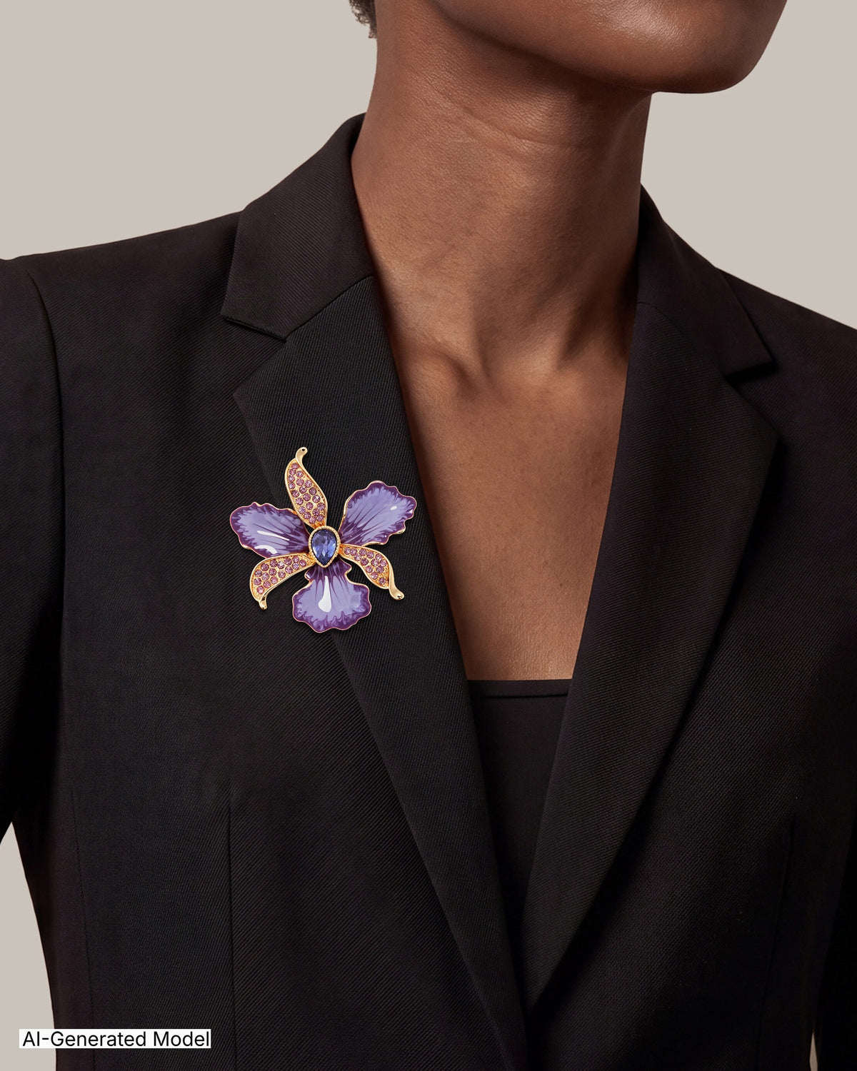 [SKU:60516409-E50] Violet Flower Petal Brooch