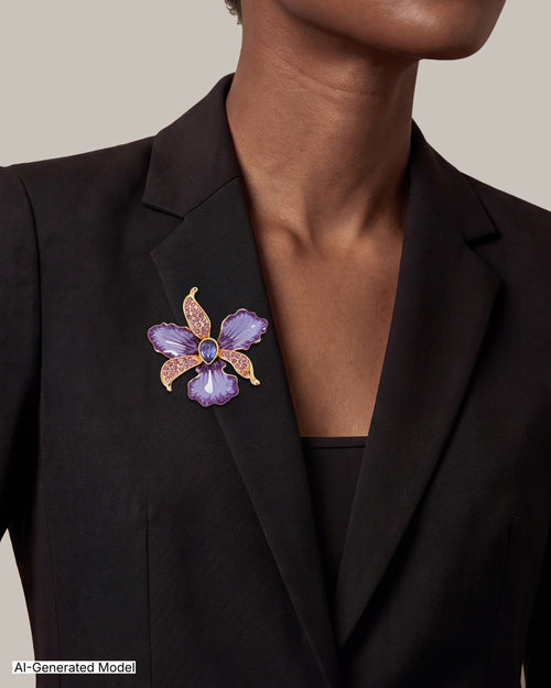 [SKU:60516409-E50] Violet Flower Petal Brooch