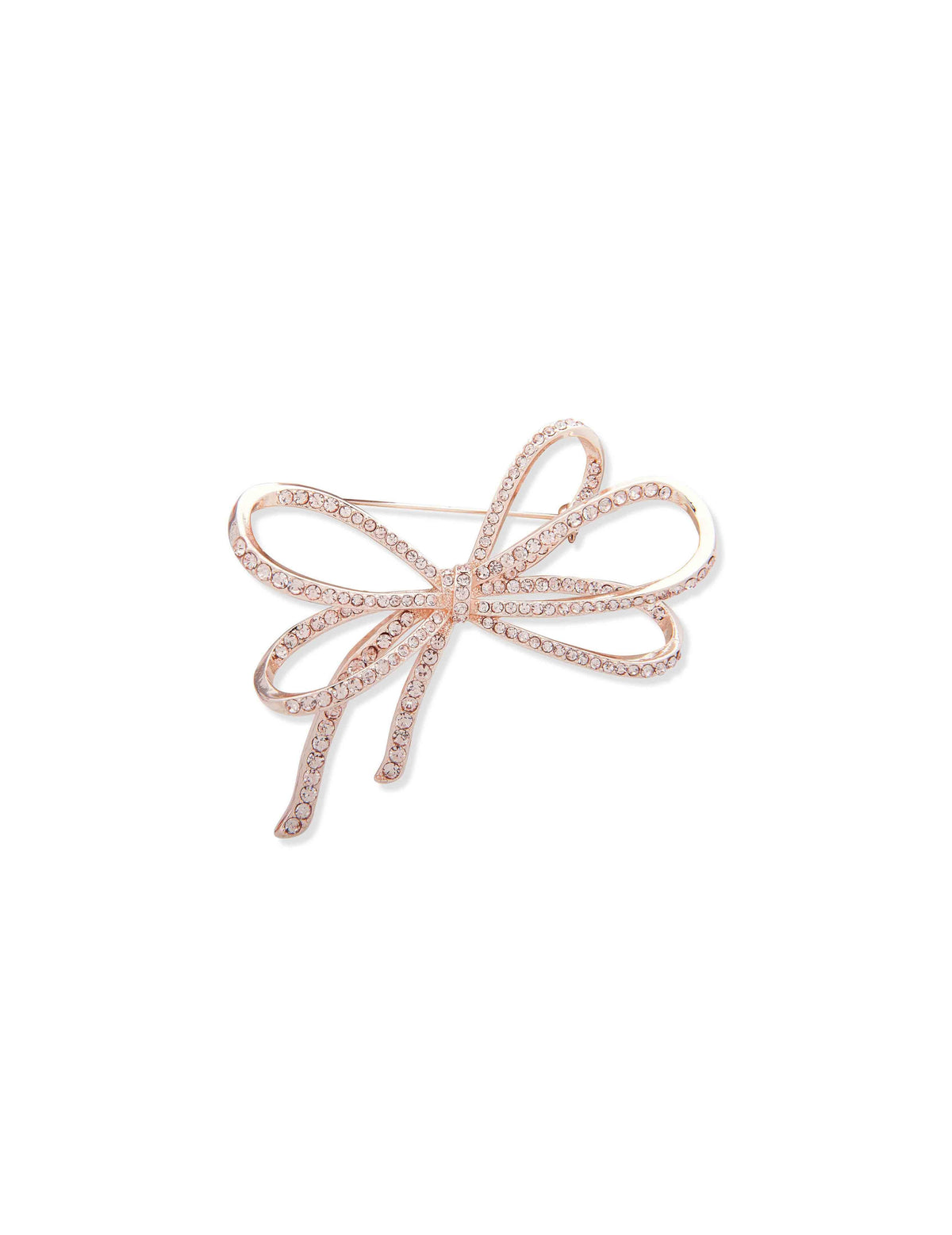 Anne Klein Rosegold Tone Bow Brooch