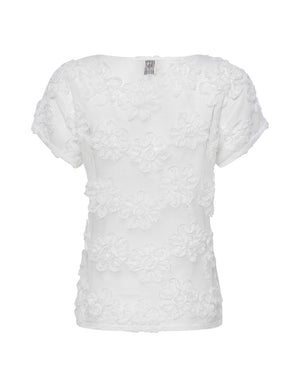 Anne Klein Grid Soutache Bateau Neckline Tee