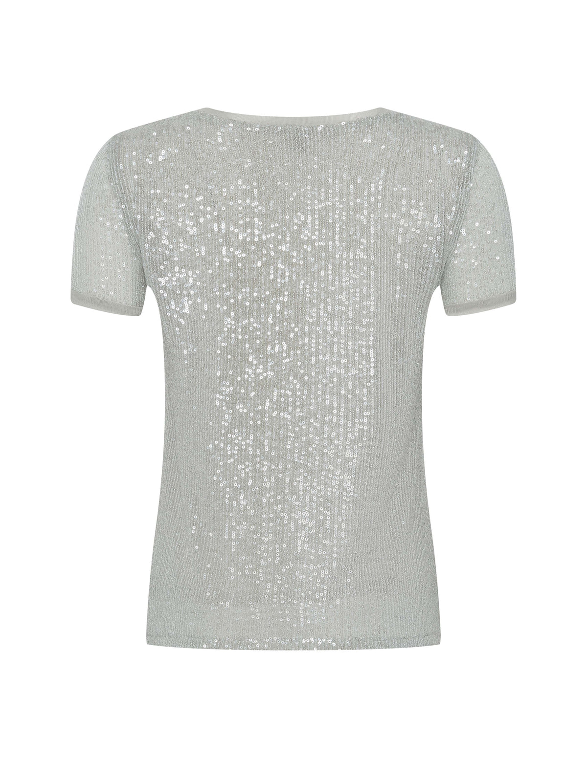 Anne Klein Sequin Mesh Short Sleeve Tee