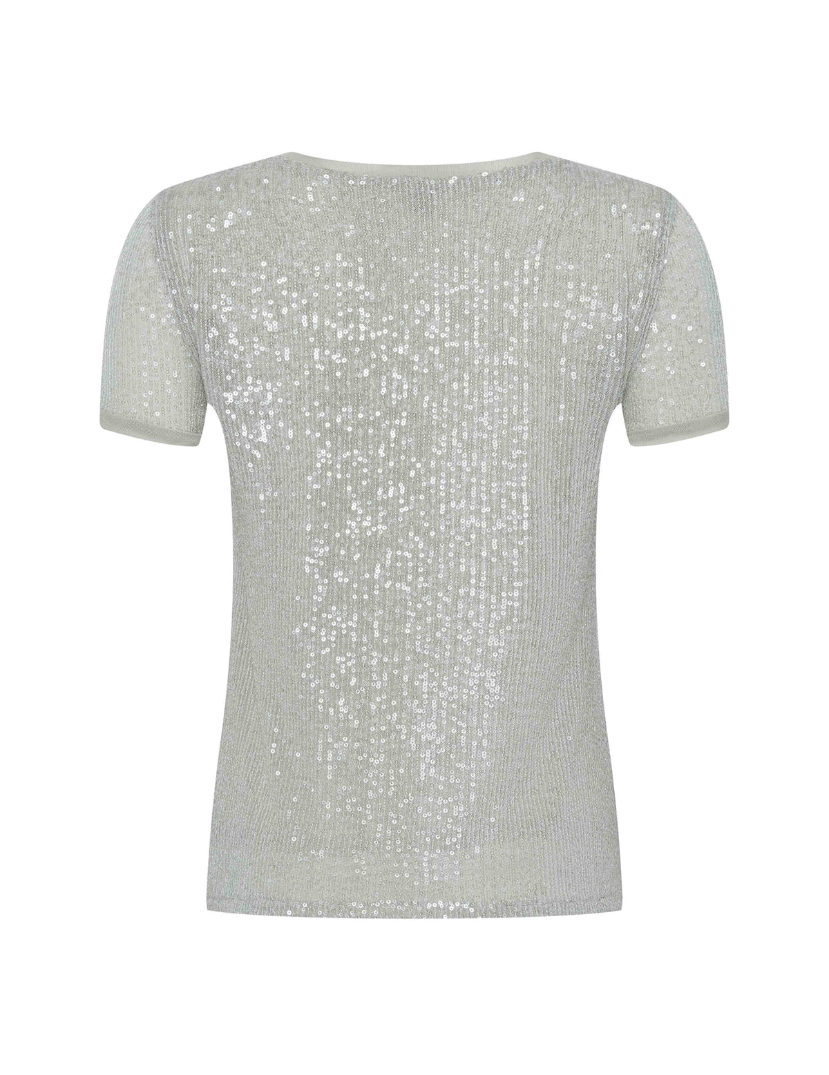 Anne Klein Sequin Mesh Short Sleeve Tee