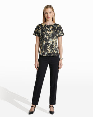 Bateau Neck Short Sleeve Blouse Shirts & Tops Kasper