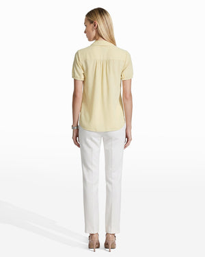 Anne Klein Button Front Cap Sleeve Blouse