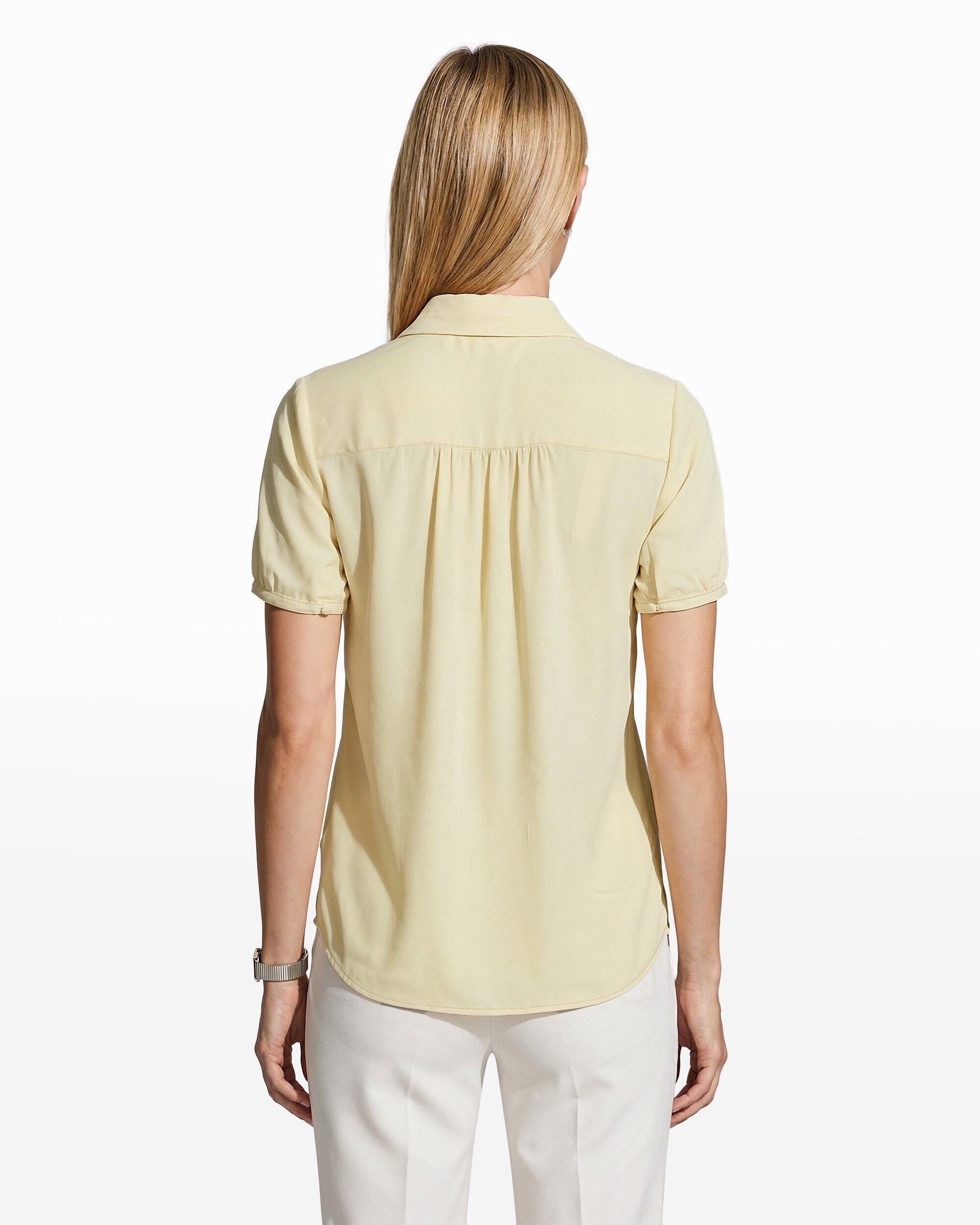 Anne Klein Button Front Cap Sleeve Blouse