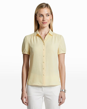 Anne Klein Button Front Cap Sleeve Blouse