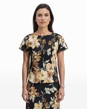 Anne Klein Bateau Neck Short Sleeve Blouse