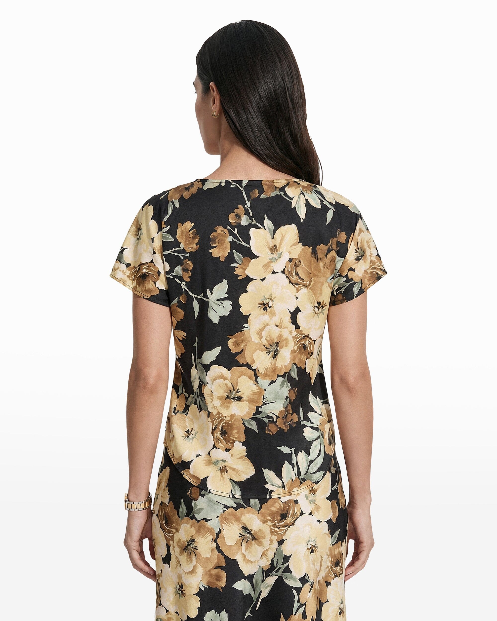 Anne Klein Bateau Neck Short Sleeve Blouse