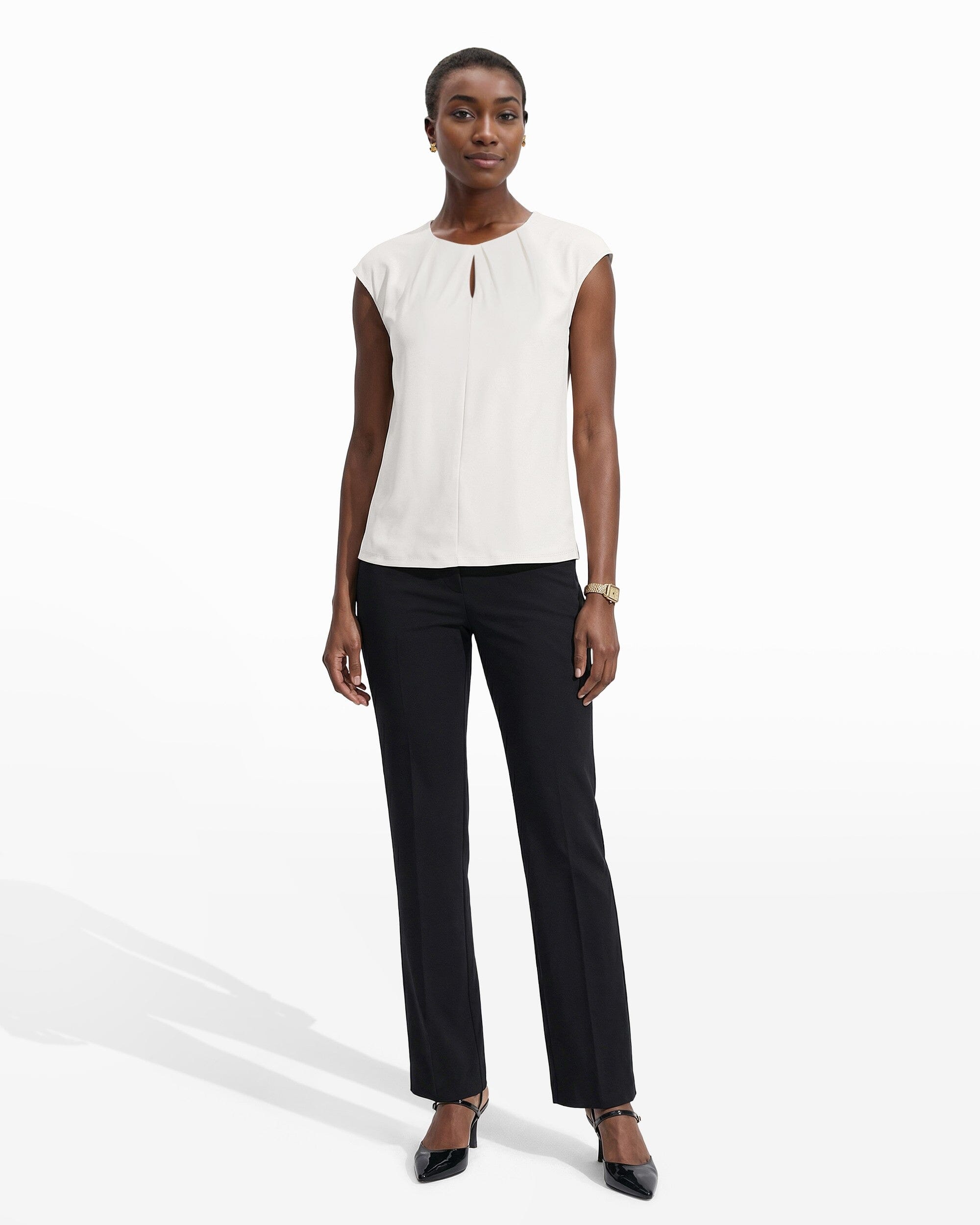 Anne Klein Pleated Front Top