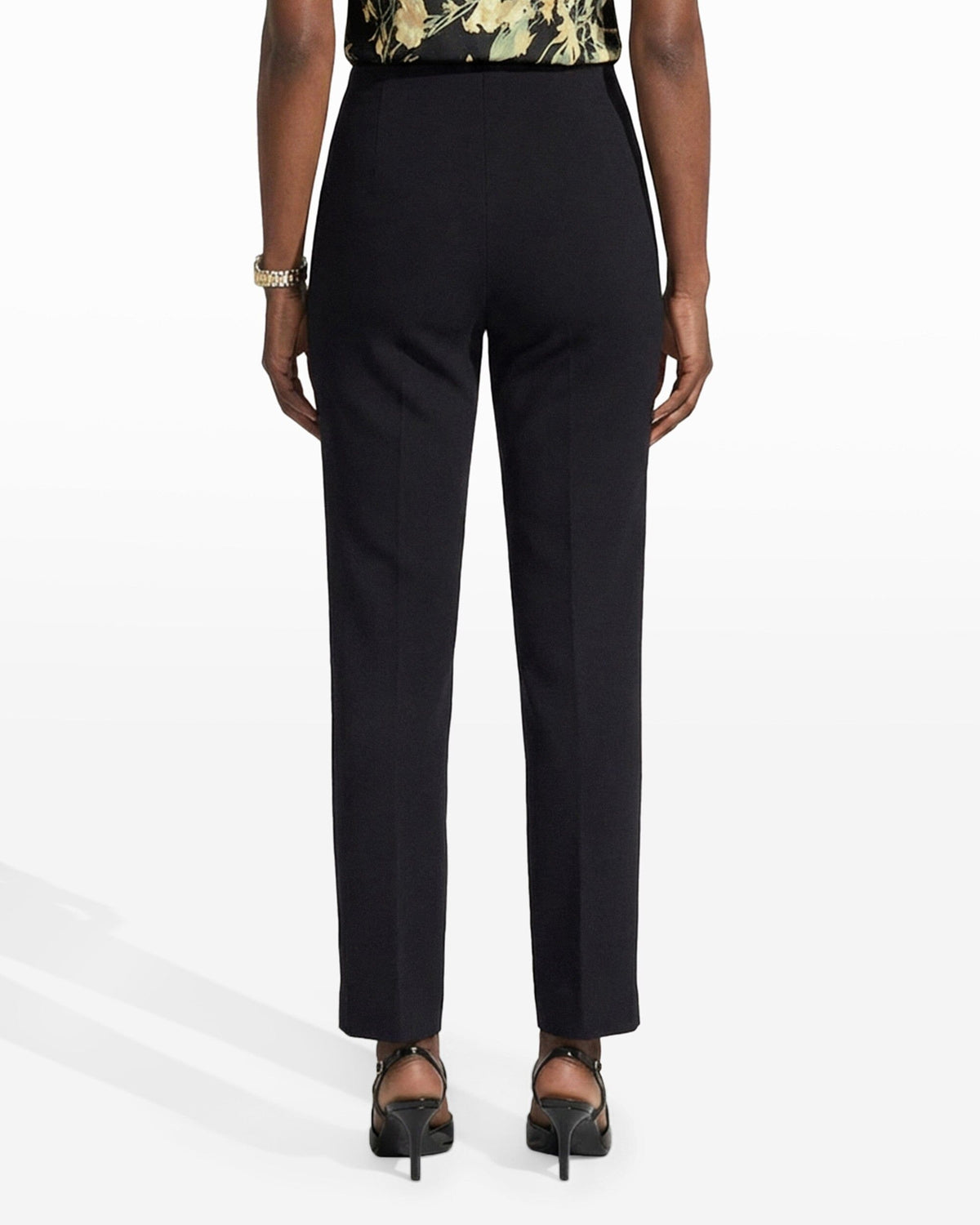 Anne Klein Straight Ankle Length Pull-On Hollywood Waist Pants