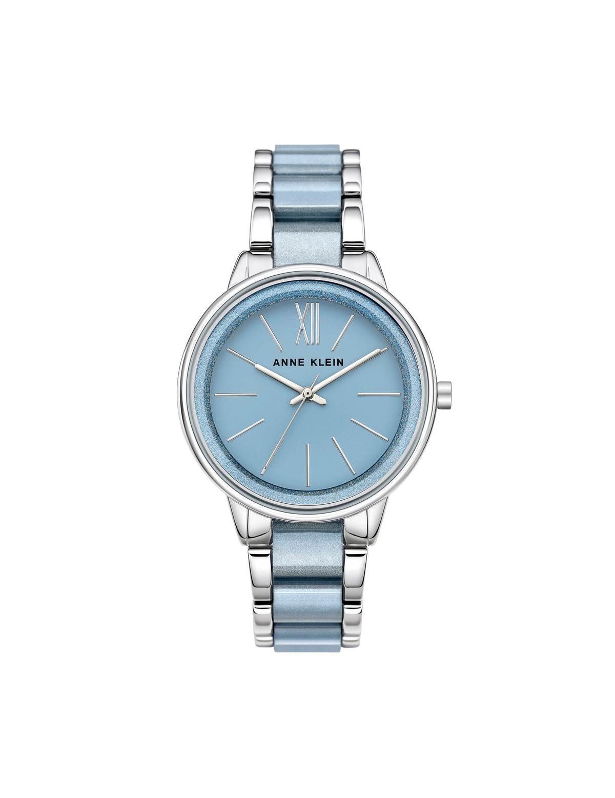 Anne Klein Light Blue/Silver-Tone Resin Link Women's Watch