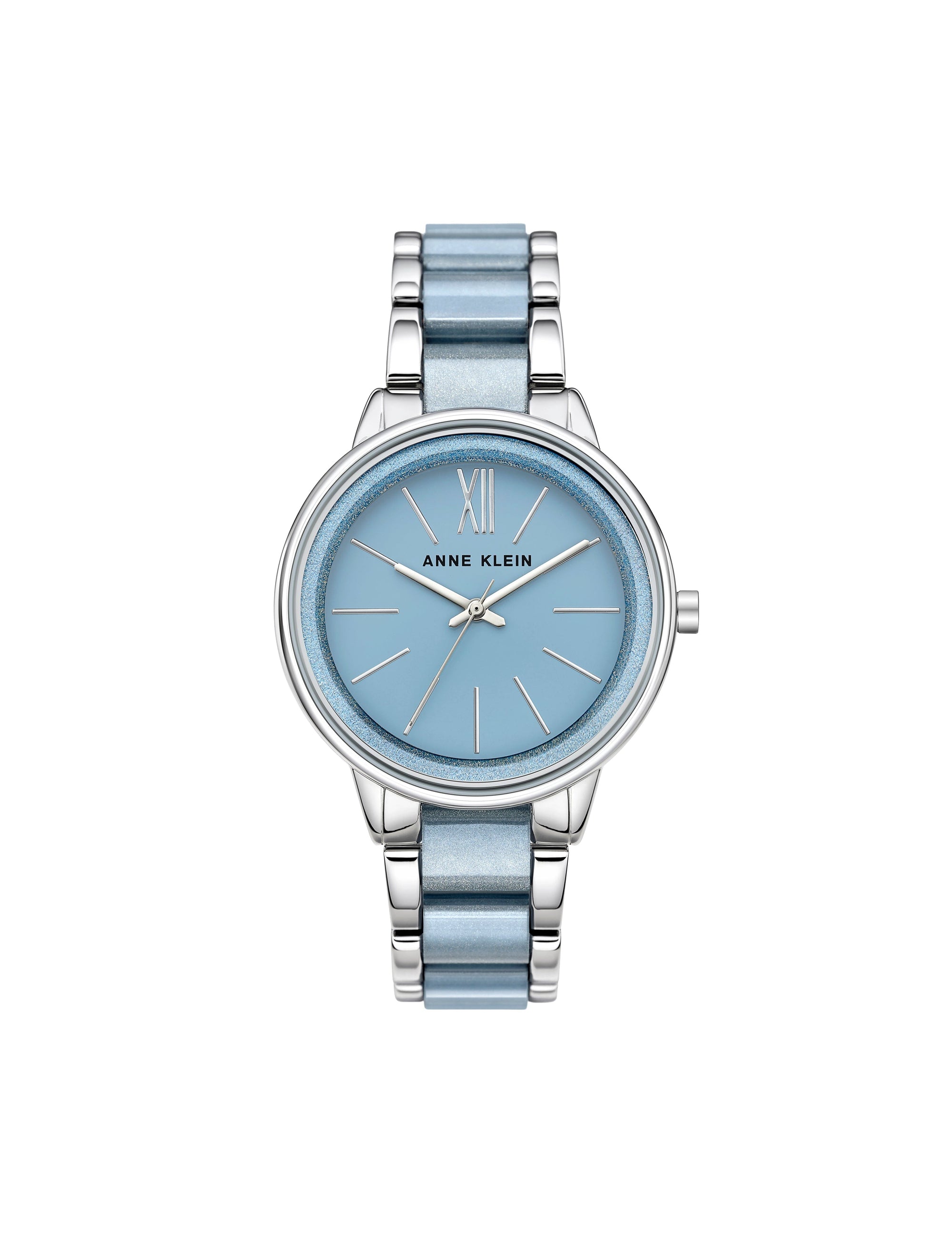 Anne Klein Light Blue/Silver-Tone Resin Link Women's Watch