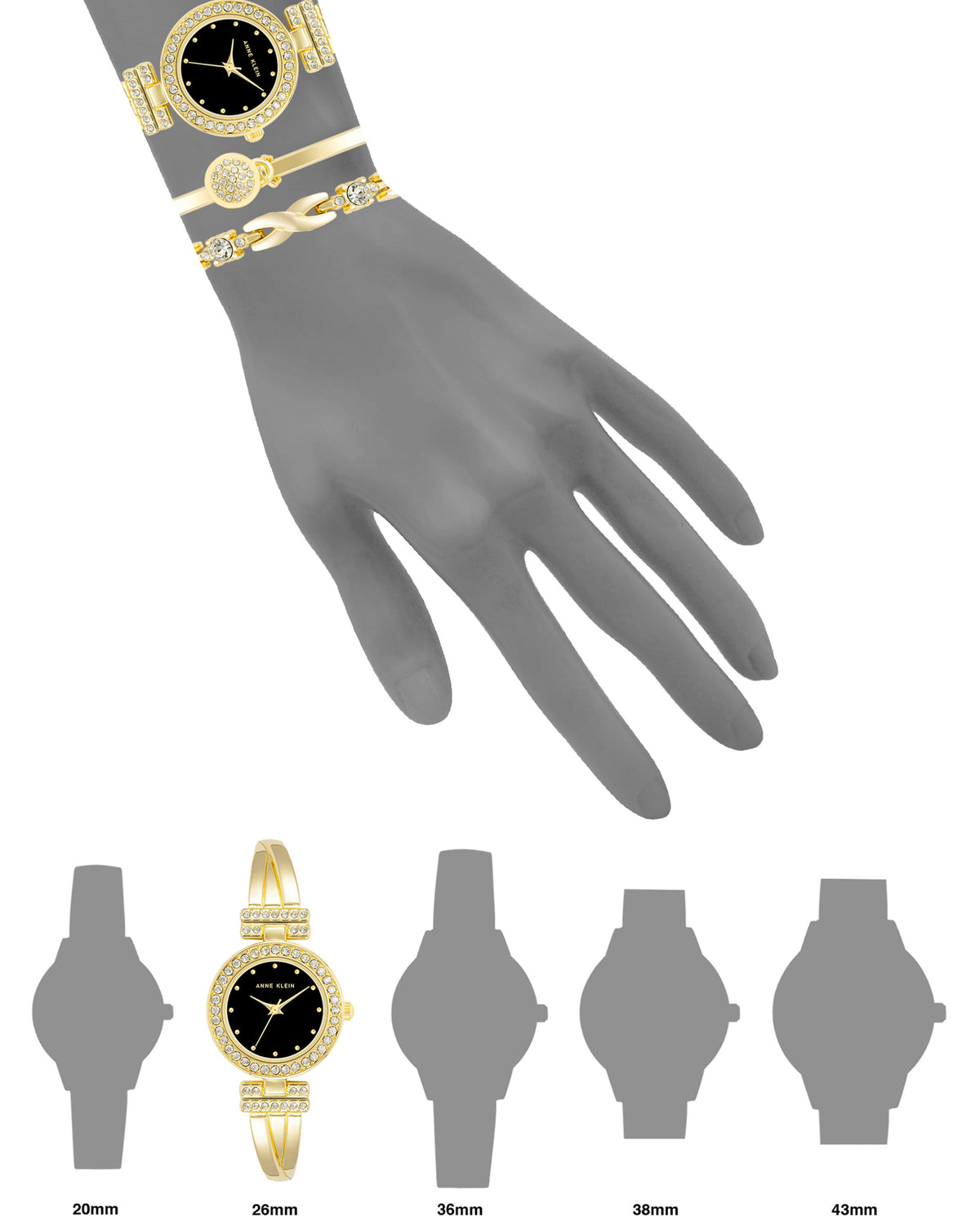 Round Bangle Watch and Bracelet Set