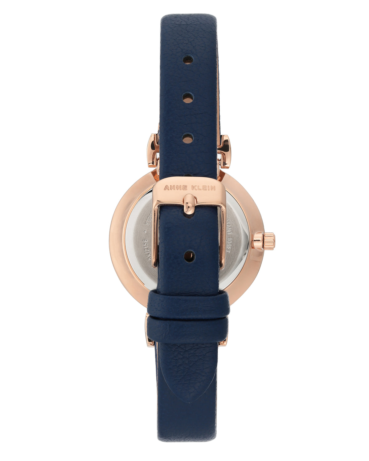 Round Dial Leather Strap Watch