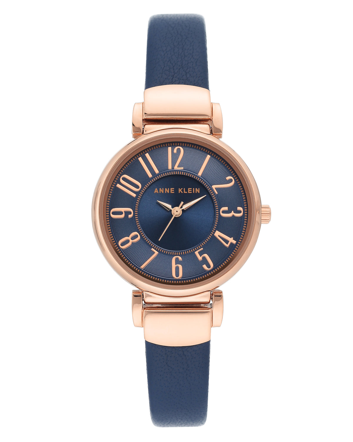 Round Dial Leather Strap Watch