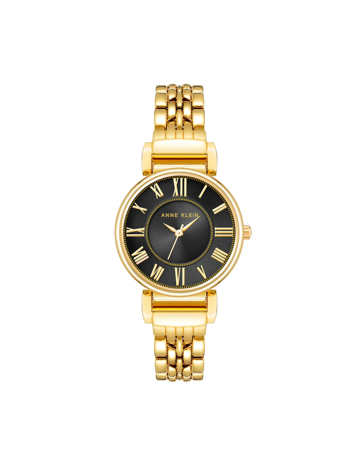 Anne Klein Black/Gold-Tone Roman Numeral Dial Watch