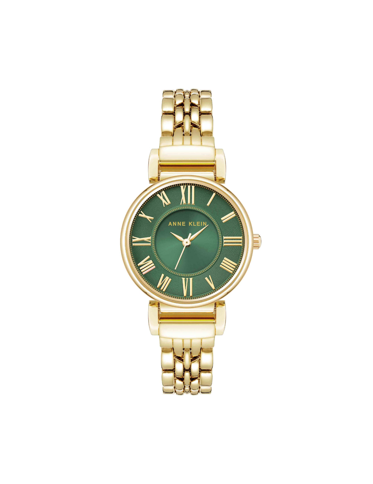 Anne Klein Green/Gold-Tone Roman Numeral Dial Watch