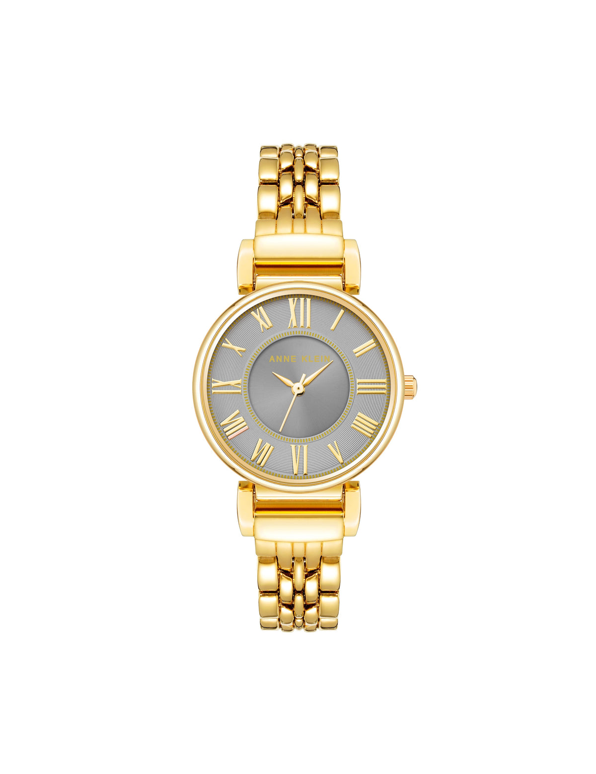 Anne Klein Gold-Tone/Grey Roman Numeral Dial Watch