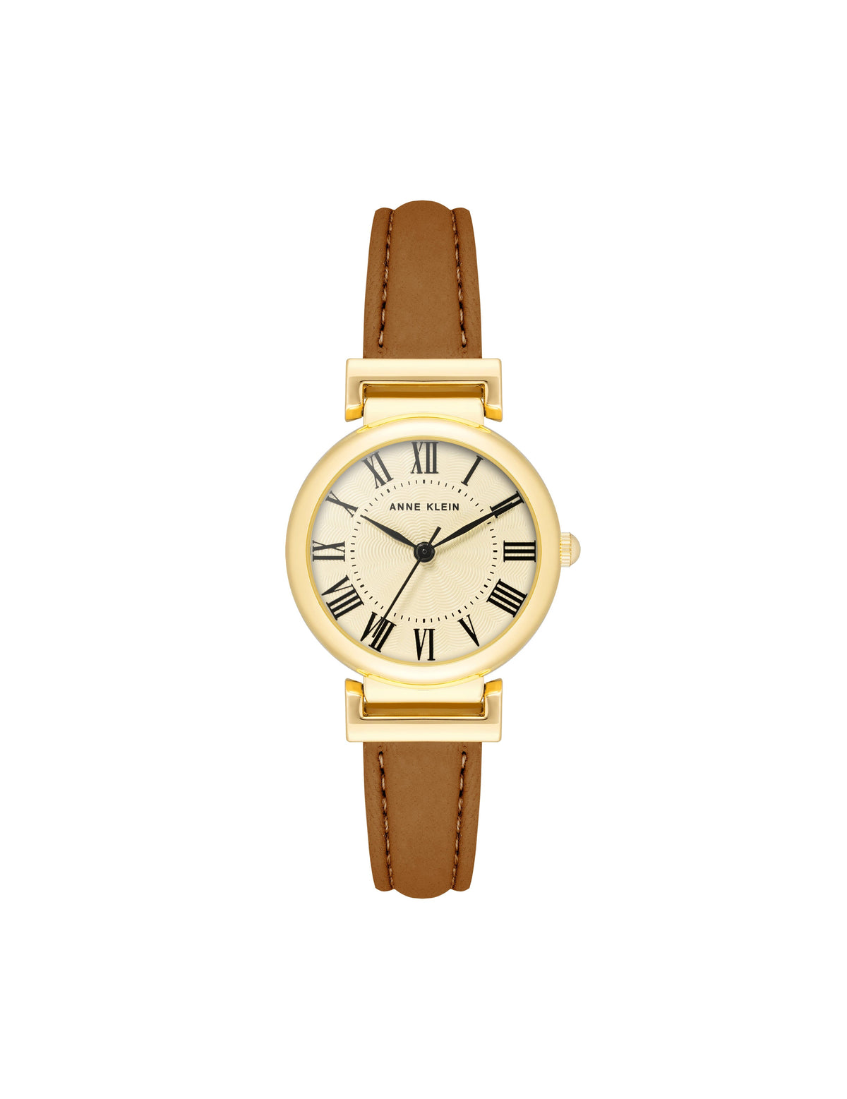 Anne Klein Brown/Gold-Tone Leather Strap Classic Watch
