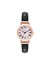 Anne Klein Black/Pink/Rose Gold-Tone Classic Leather Strap Watch