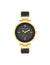 Anne Klein Black/ Gold-Tone Diamond Accented Bangle Bracelet Watch