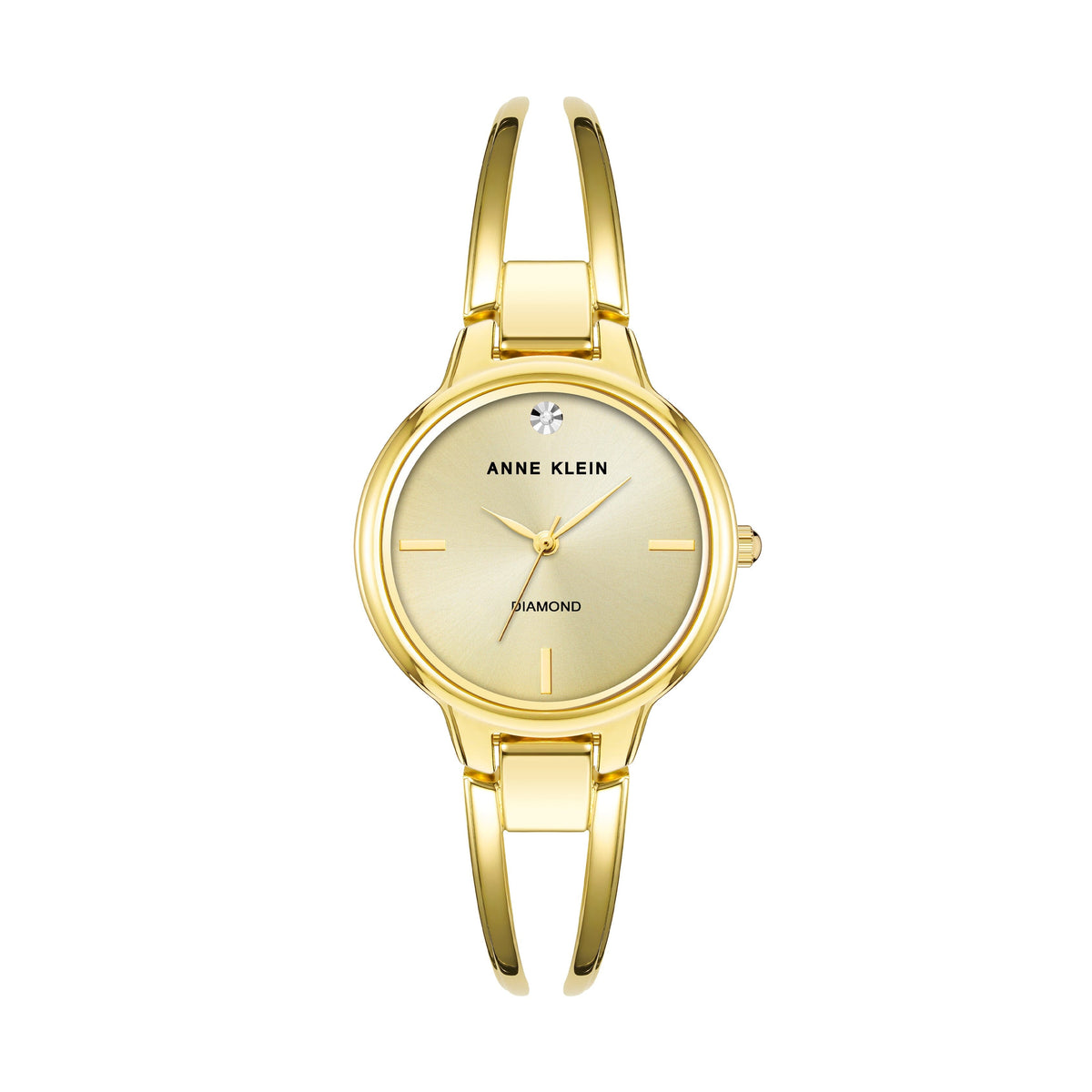 Anne Klein Women\'s Gold Analog Quartz Genuine Diamond Dial Bangle Luxury Watch Anne Klein Womens Genuine Rose Gold Diamond Dial Bangle  main image 2