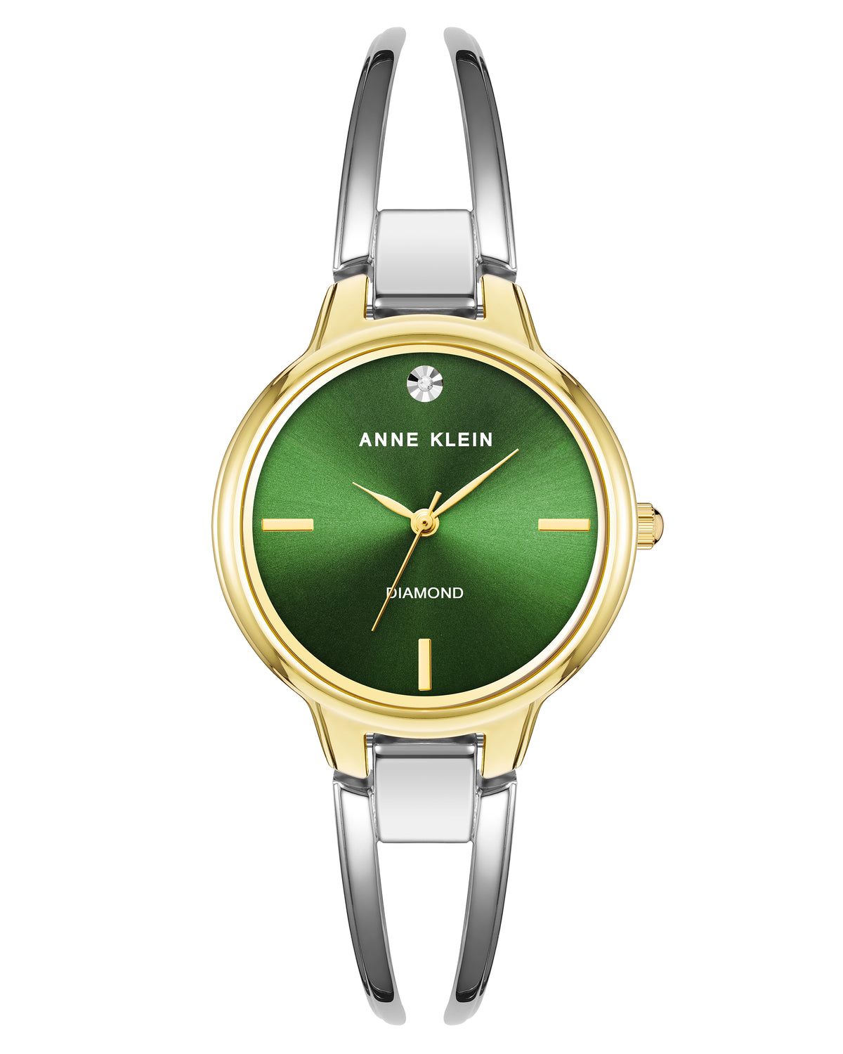 Diamond Accented Round Bangle Watch