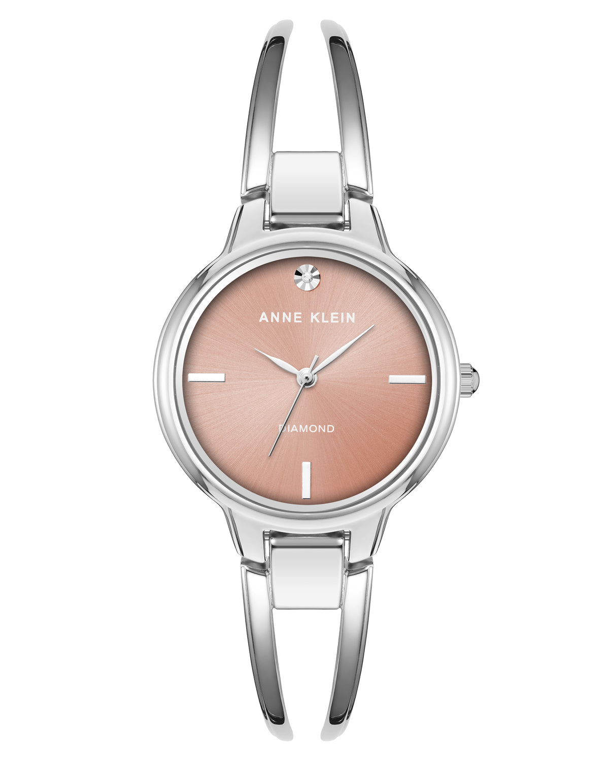 Diamond Accented Round Bangle Watch