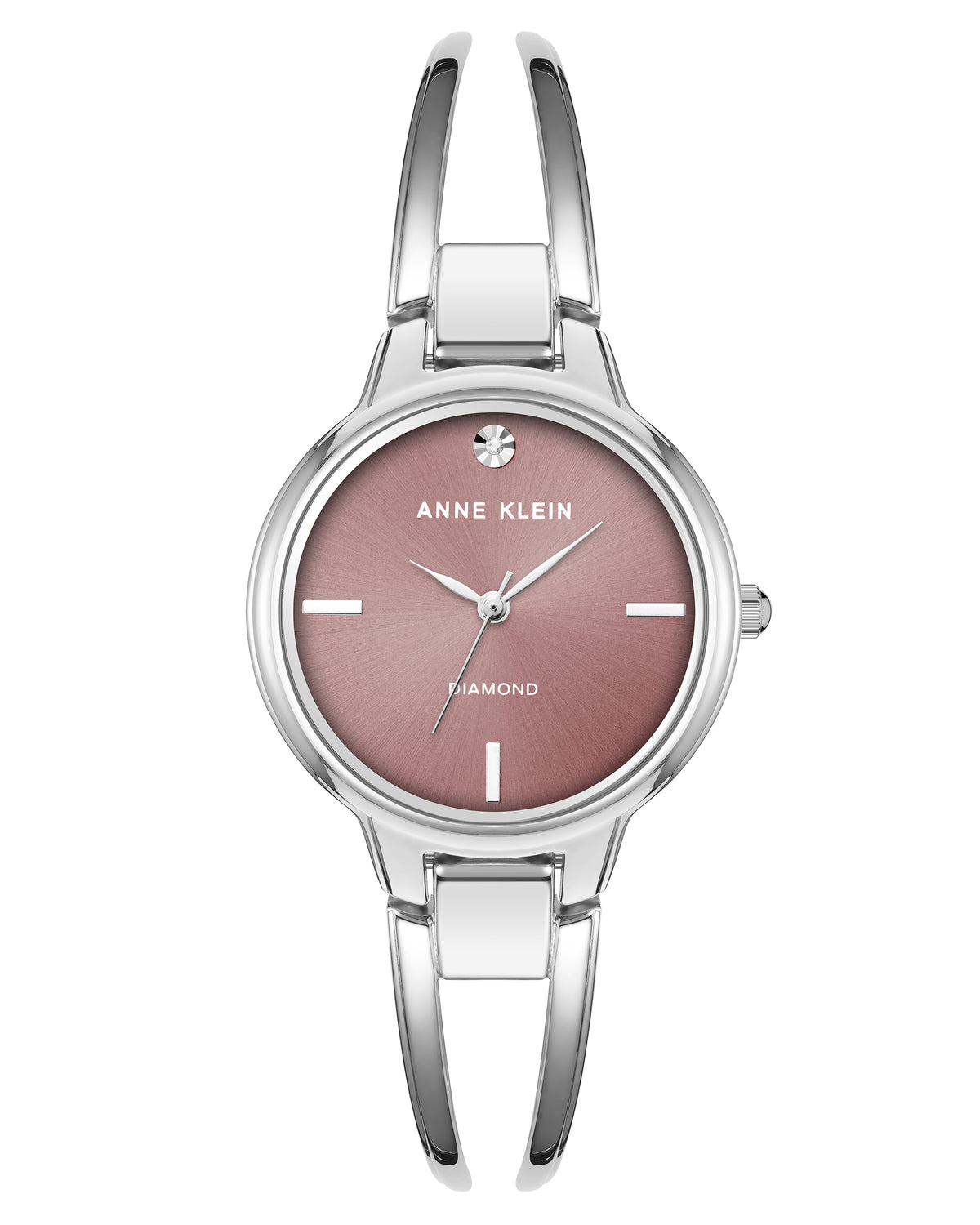 Diamond Accented Round Bangle Watch