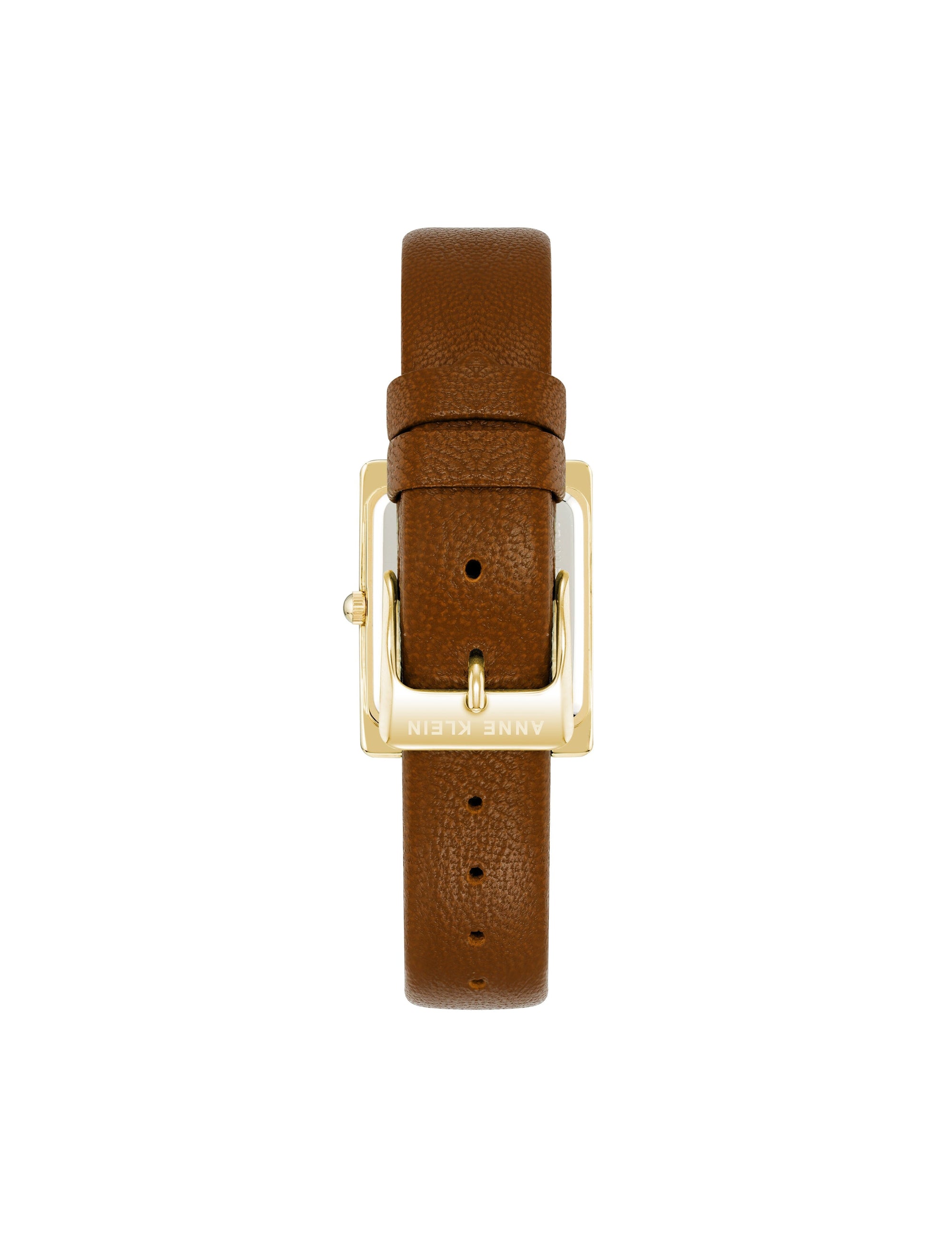 Anne Klein Rectangular Leather Strap Watch