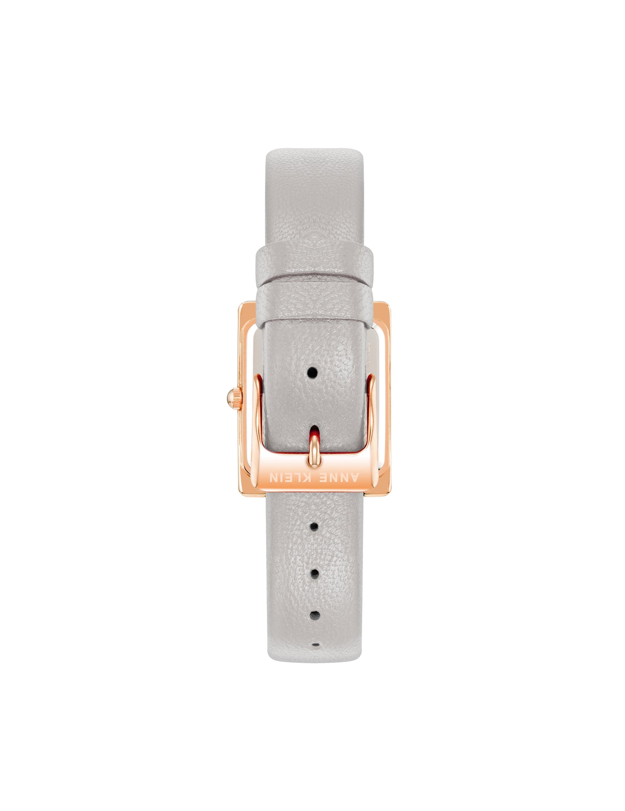 Anne Klein Rectangular Leather Strap Watch