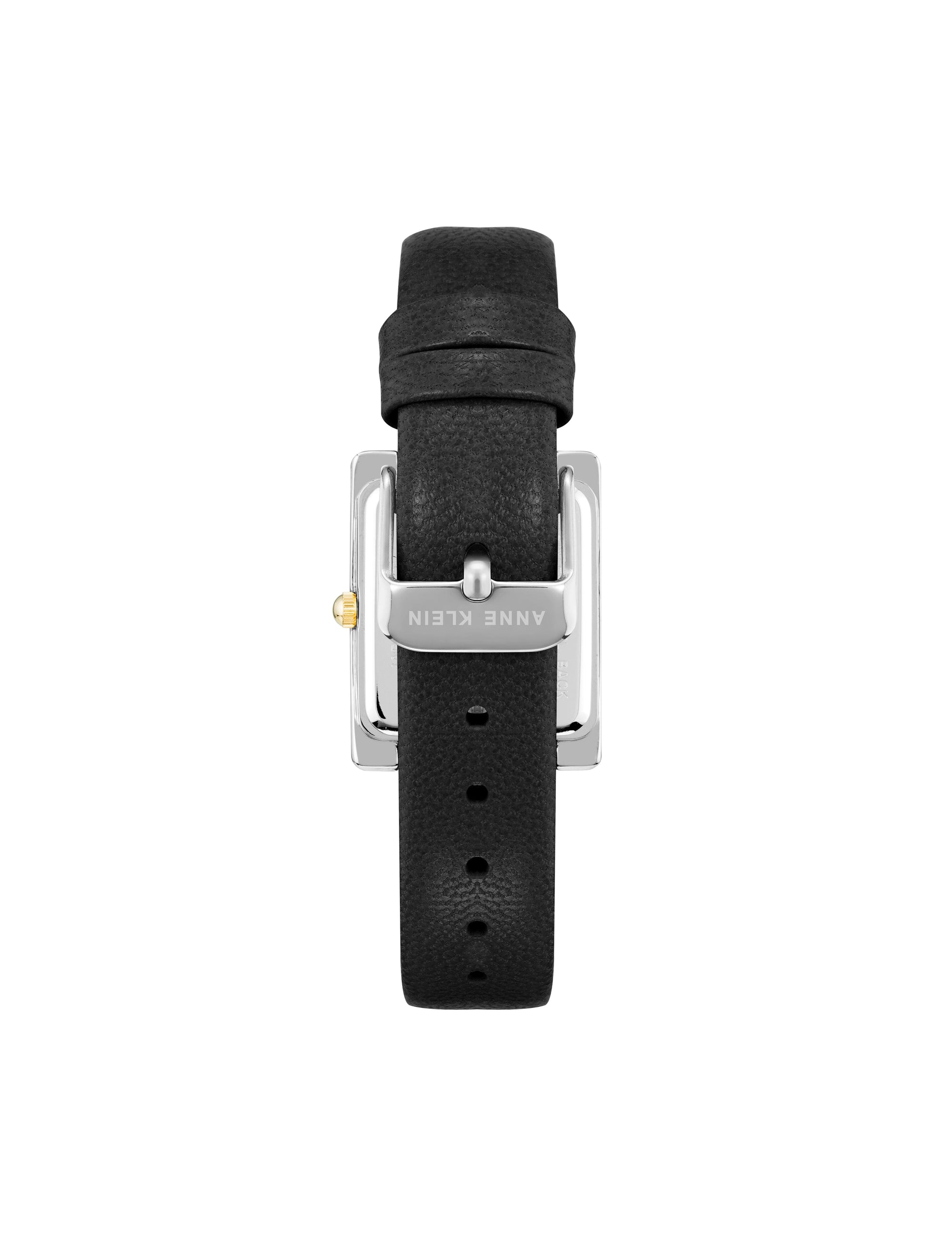 Anne Klein Rectangular Leather Strap Watch