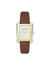 Anne Klein Brown/ Two-Tone Rectangular Case Leather Band Watch