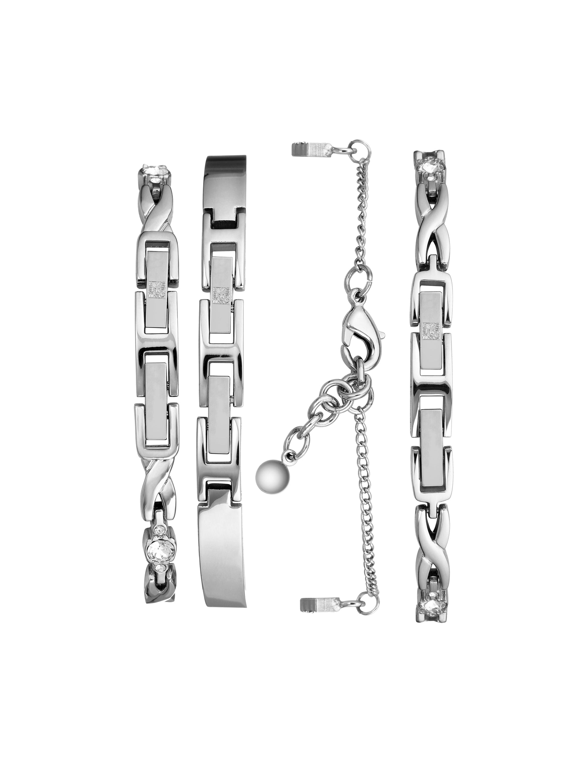 Anne Klein Crystal Accented Watch and Bracelet Set