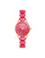 Anne Klein Rose Gold-Tone/Hot Pink Pearlescent Resin Link Bracelet Watch