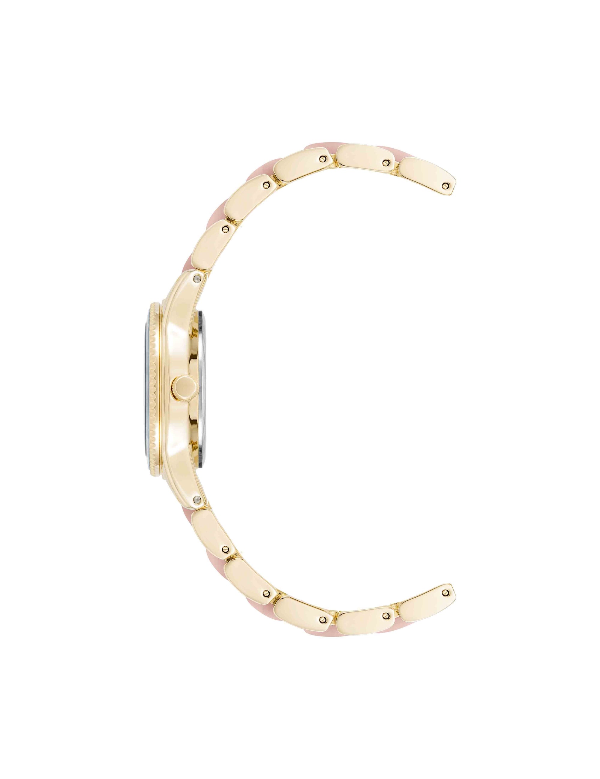 Anne Klein Pearlescent Acetate Link Bracelet Watch