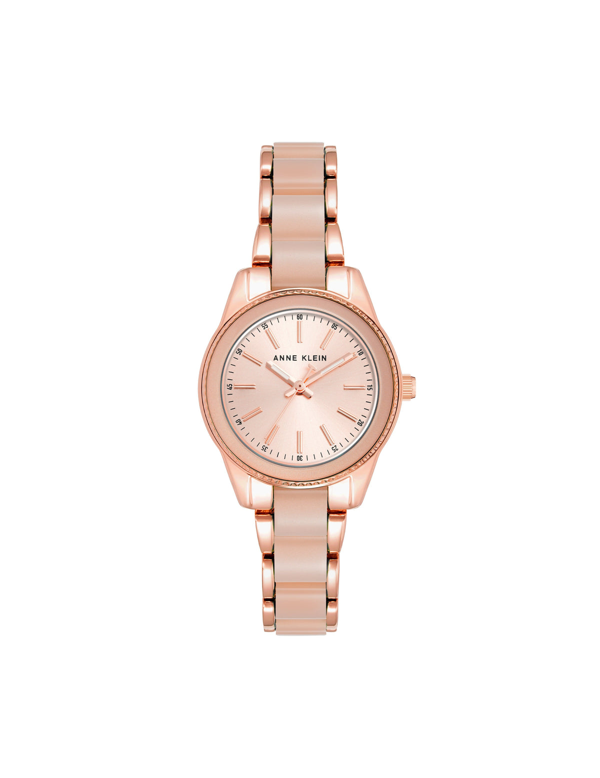 Anne Klein Light Pink/Rose Gold-Tone Acetate Link Bracelet Watch
