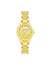 Anne Klein Gold-Tone/Yellow Pearlescent Resin Link Bracelet Watch
