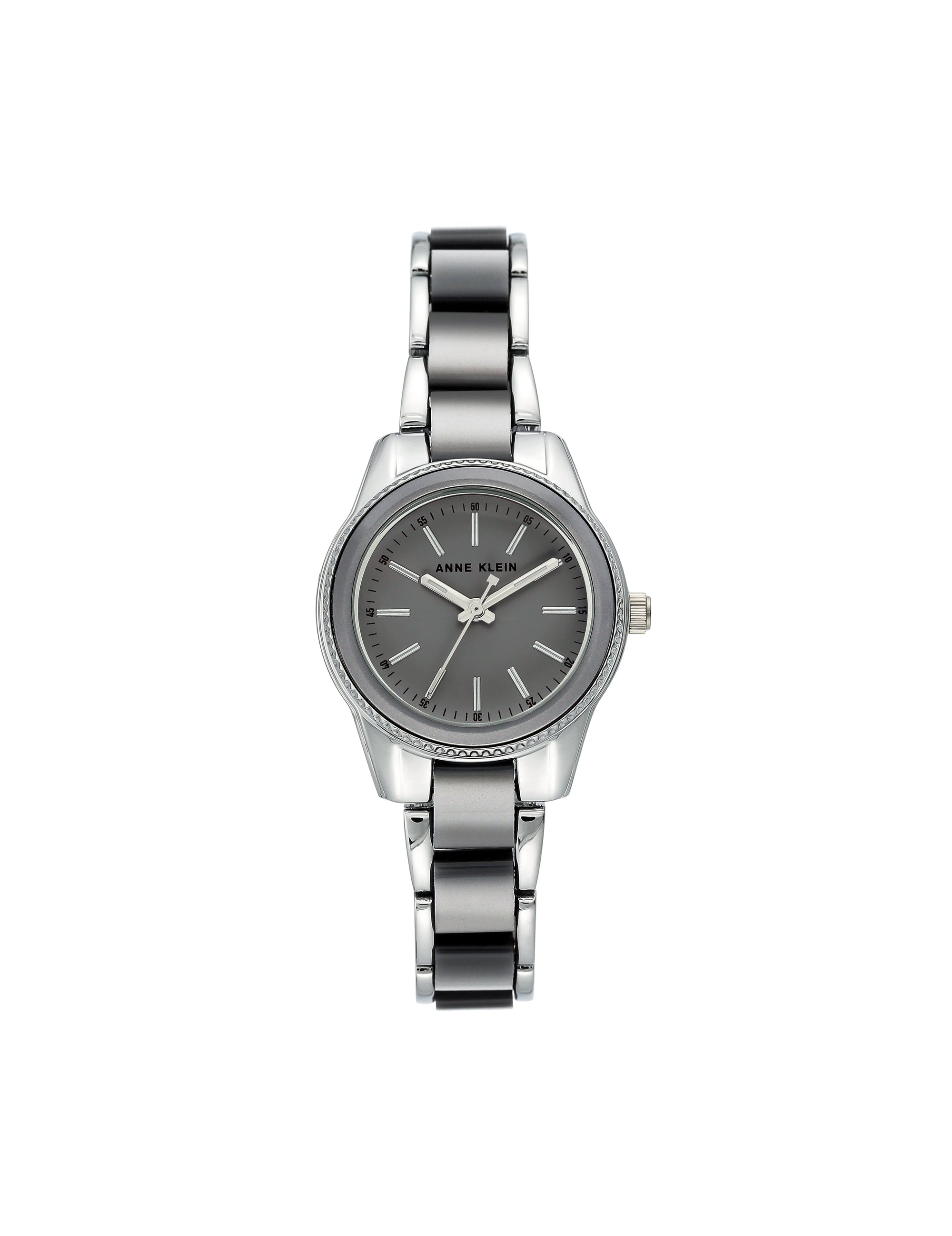 Anne Klein Grey/Silver-Tone Acetate Bracelet Link Watch