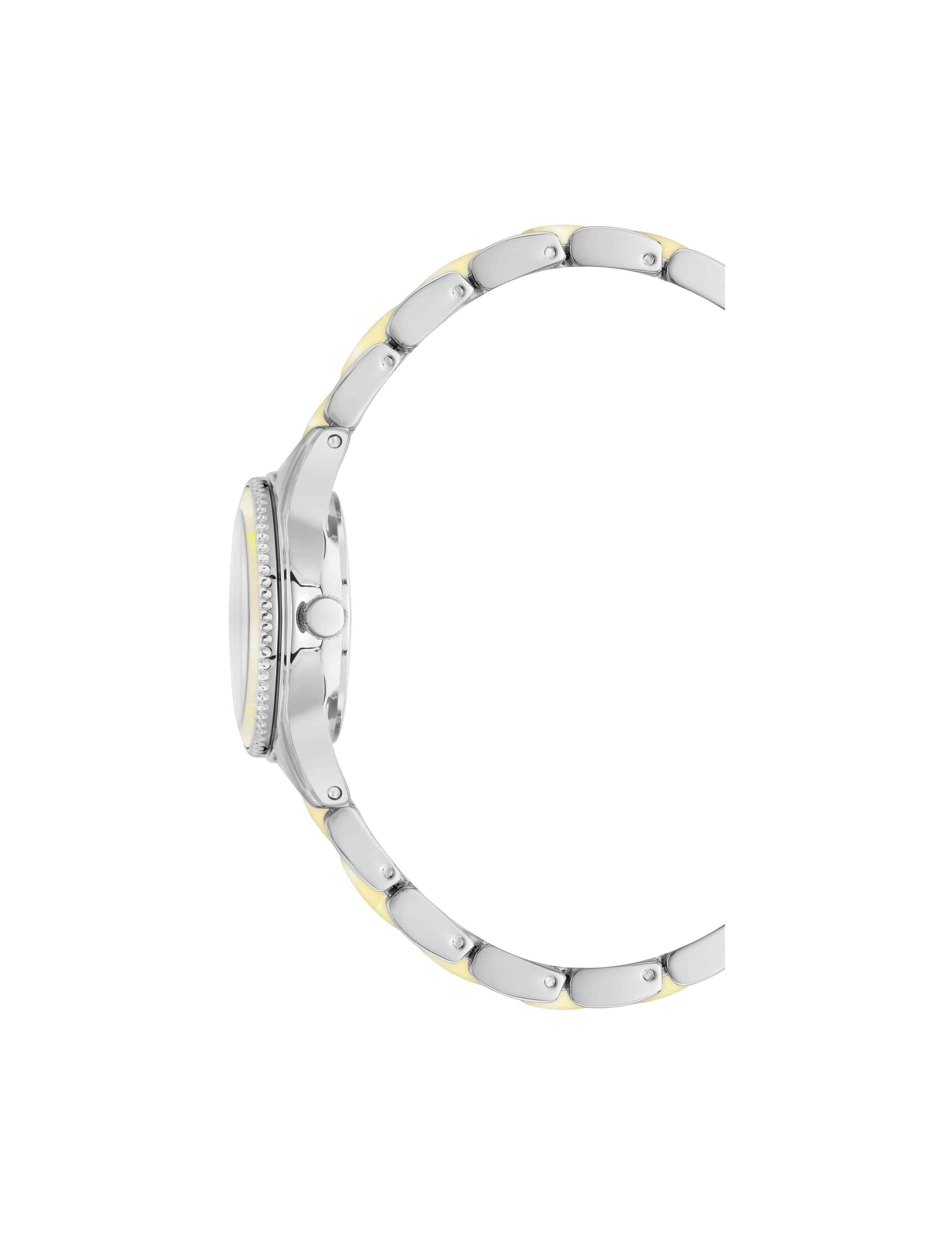 Anne Klein Pearlescent Resin Link Bracelet Watch