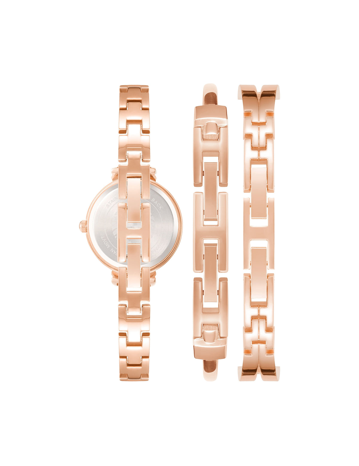 Anne Klein Enamel Accented Watch and Bracelet Set