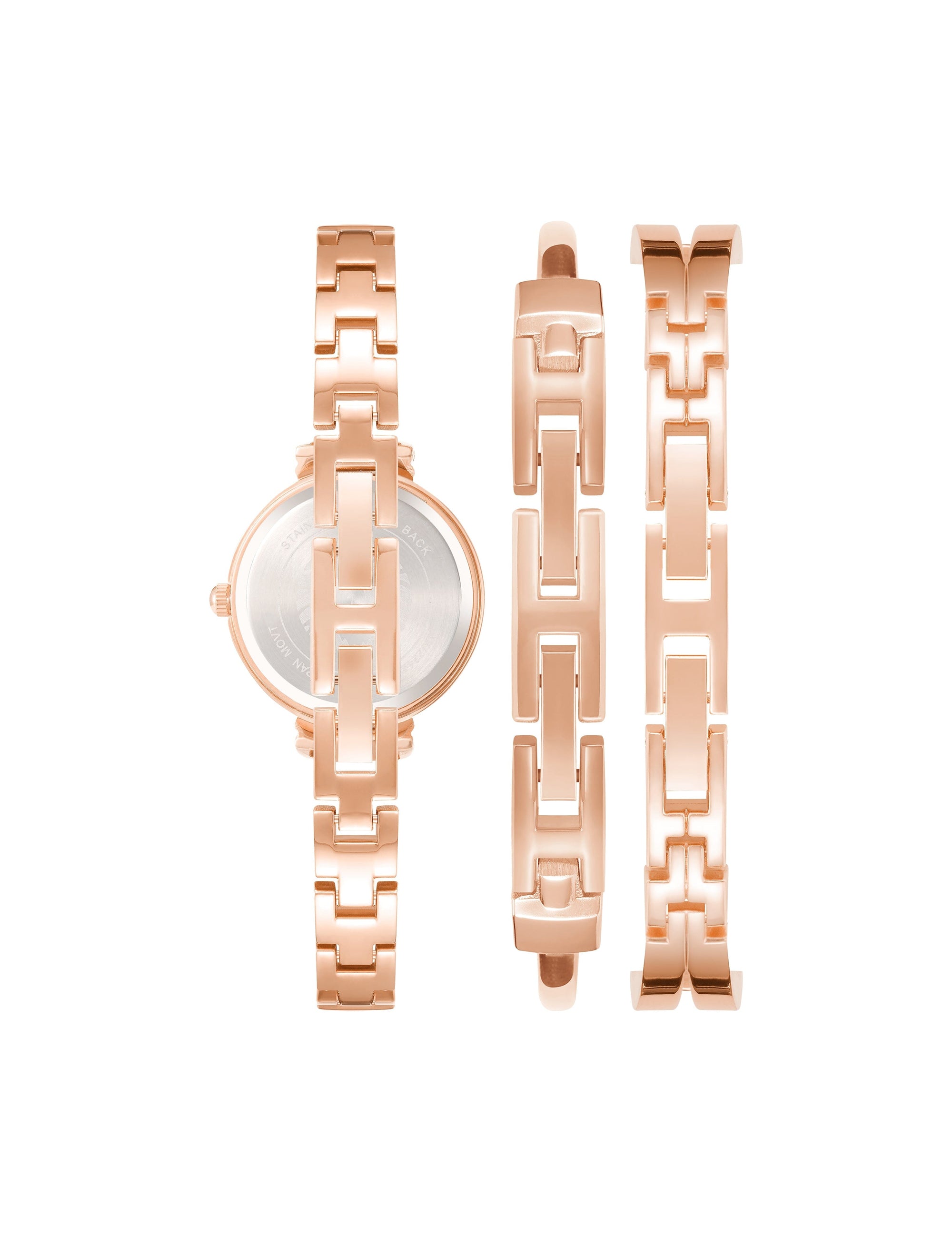 Anne Klein Enamel Accented Watch and Bracelet Set