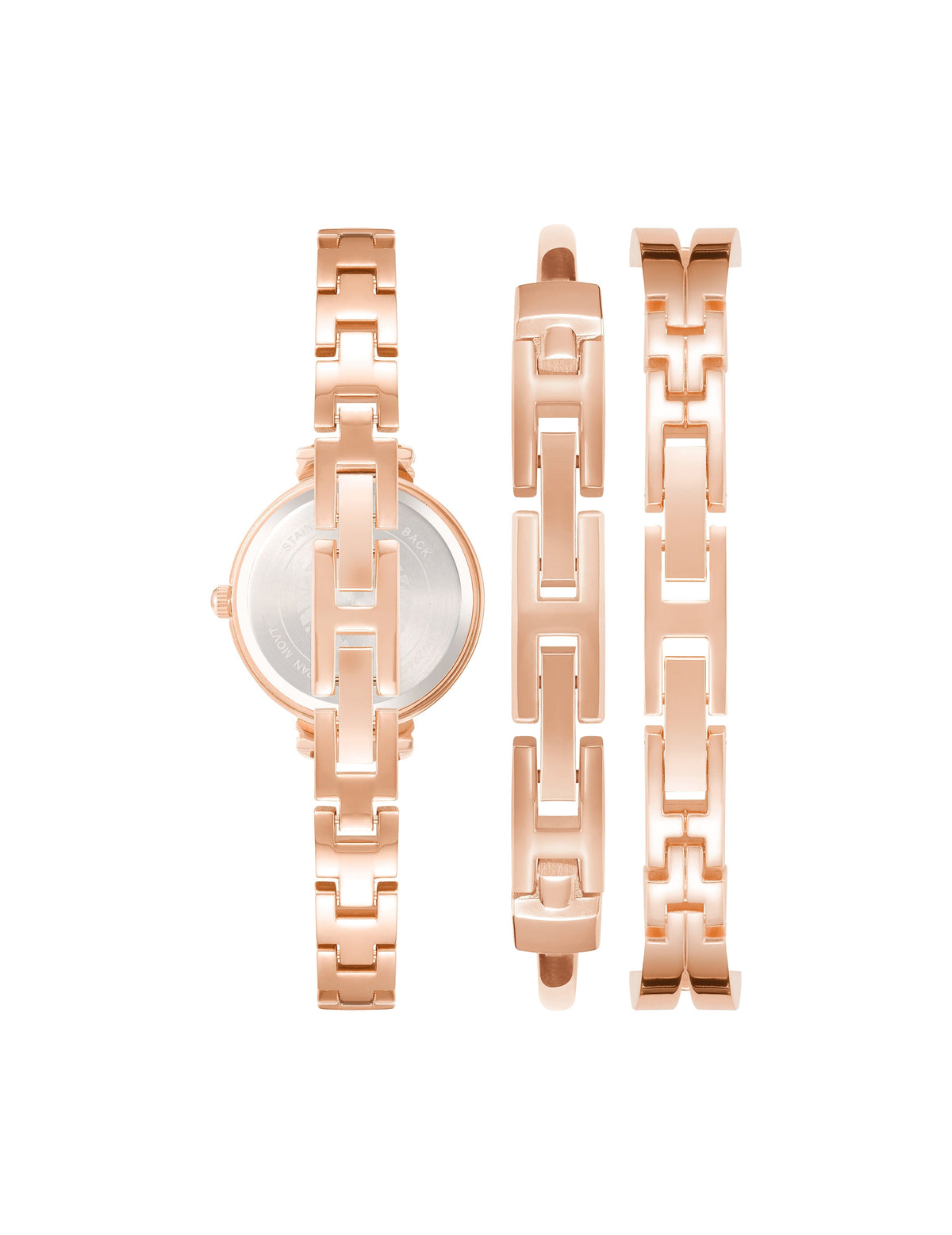 Anne Klein Enamel Accent Watch and Bracelet Set