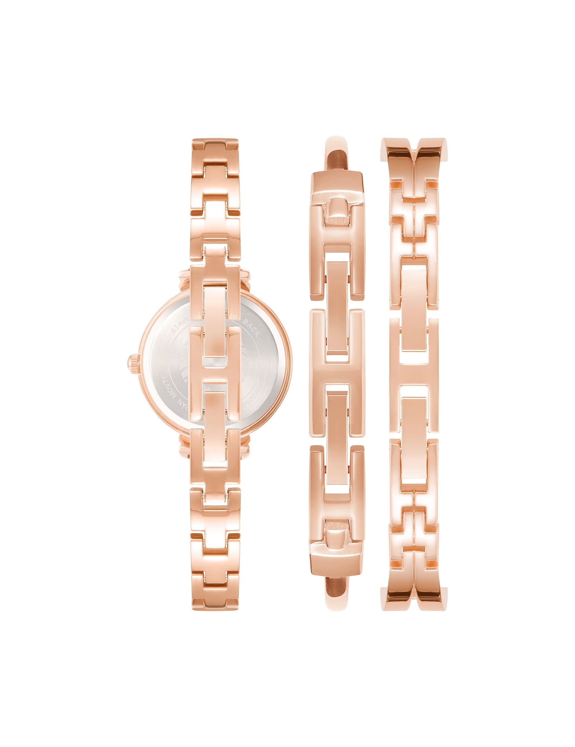 Anne Klein Enamel Accent Watch and Bracelet Set